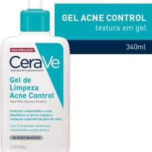 Cerave, Gel de Limpeza Acne Control com Niacinamida e Ácido Salicílico, 340g