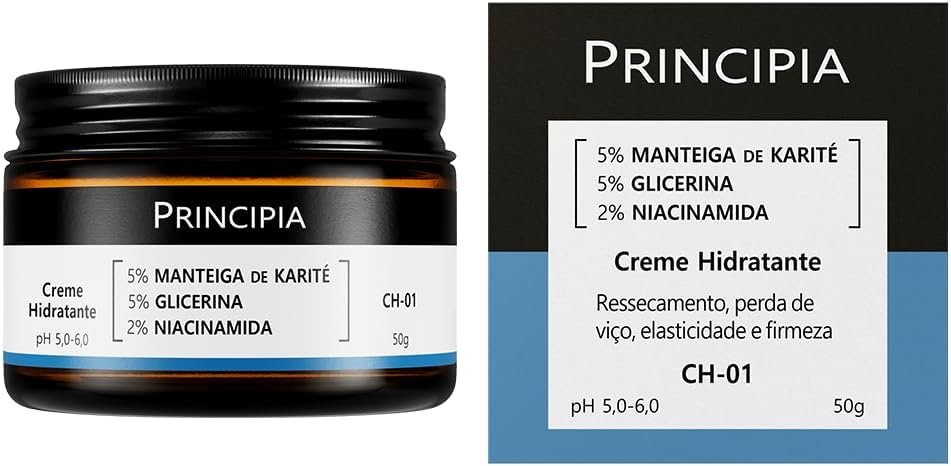 PRINCIPIA, Creme Hidratante Facial 5% Manteiga de Karité + 5% Glicerina + 2% Niacinamida 50g
